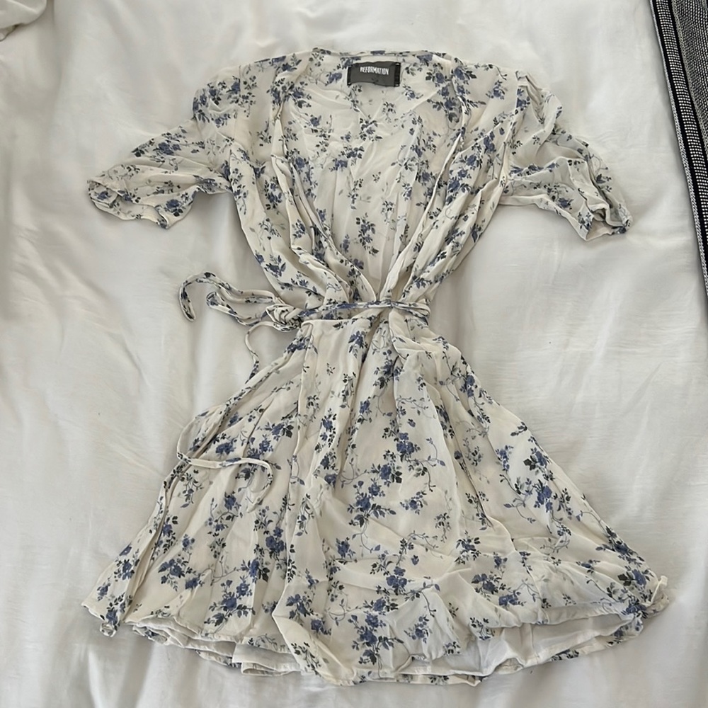 Reformation Floral Wrap Dress